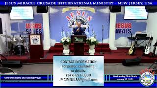 JMCIM-NJ | Wednesday Bible Study | January 20, 2021