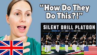 Ex Navy Brit Reacts to US Marine Corps Silent Drill Platoon Halftime Show!