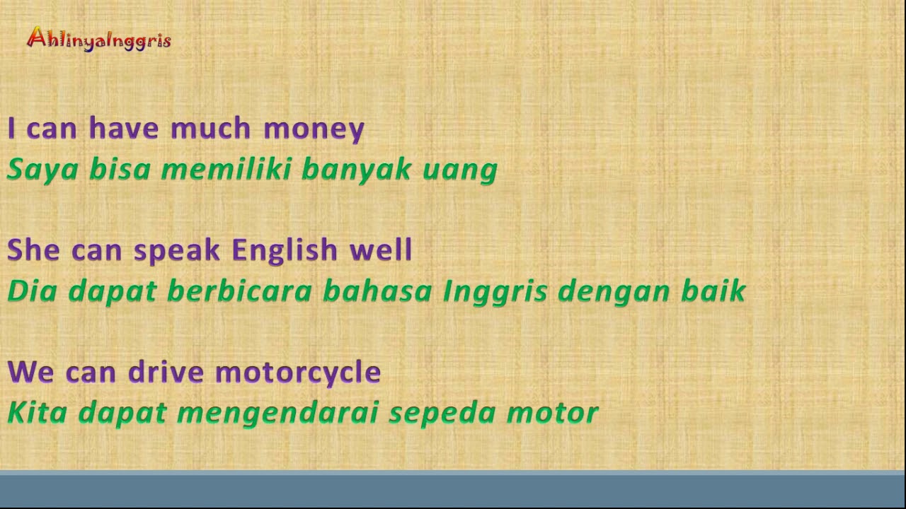 Kalimat menggunakan CAN,MAY & MUST YouTube