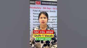 SSC CGL EXAM ANALYSIS 2024 | Shift -1 Vocab #shorts #ssc #ssccgl2024 #ssccgl