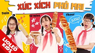 Hotdog phô mai Hàn Quốc 1 phút vs 10 phút vs 1 tiếng - Lớp học siêu quậy đại náo TIẾT HỌC ONLINE?!