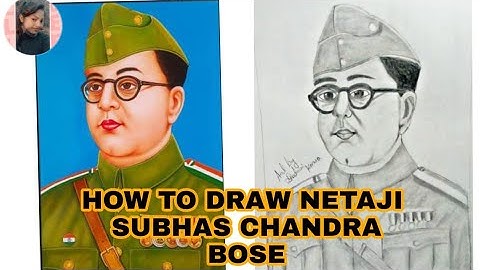 How to Draw Netaji Subhas Chandra Bose pencil sketch by using grid method