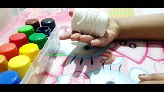 Kids flower painting #Thread painting # mirror image creation #KidsActive