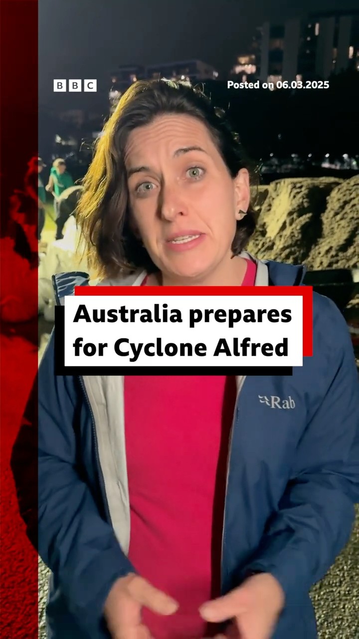 Cyclone Alfred is set to bring strong winds and heavy rain to Australia’s east coast. #BBCNews