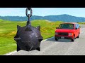 Cars vs Giant Flail - BeamNG.drive