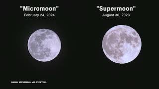 Videographer captures difference in supermoon, micromoon events