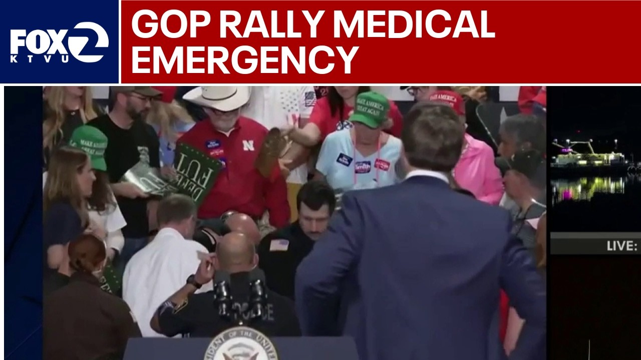 J.D. Vance enters crowd during medical emergency at Nebraska GOP rally | KTVU