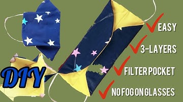 New Design - Easy 3D Pattern Mask with 3 Layers & Filter Pocket | No Fog on Glasses | Face Mask