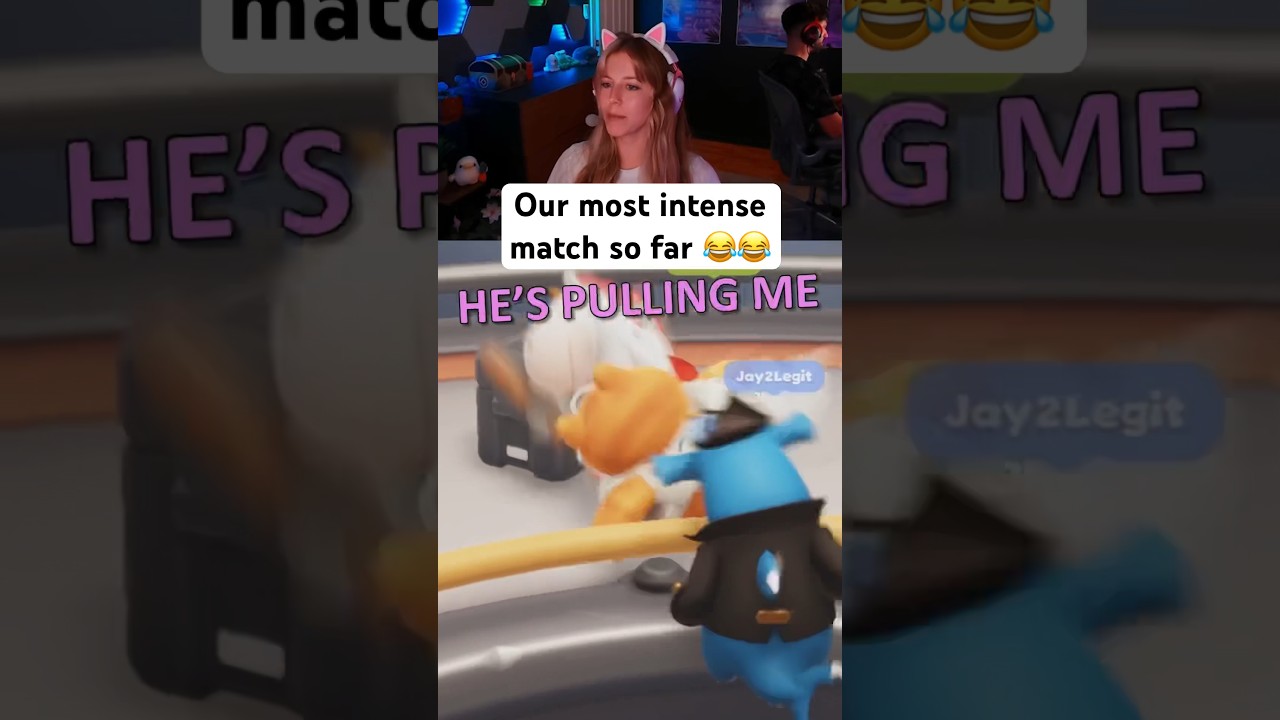 Had to try and avenge her 😤 #partyanimals #funnygaming #gaming #gamercouple #coopgame #brawler