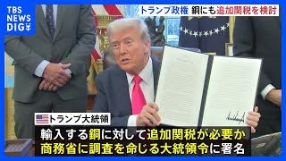 今度は「銅」にも関税？トランプ大統領が検討　追加関税の必要性の調査命じる“大統領令”に署名｜TBS NEWS DIG