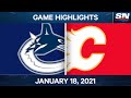 NHL Game Highlights | Canucks vs. Flames - Jan. 18, 2021