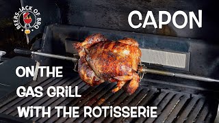 Rotisserie Chicken on the Gas Grill! Capon from Pallman Farms!