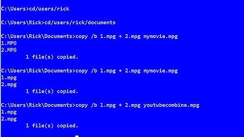 How To Join Two or More MPG Files - Using DOS - No Video Editing Software Needed