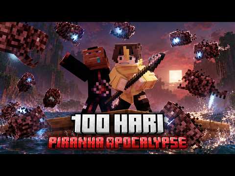 100 Days of Piranha Apocalypse in Minecraft