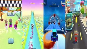 Talking Tom Hero Dash vs Talking Tom Jetski vs Race Master 3D - Car Racing vs Action Ball
