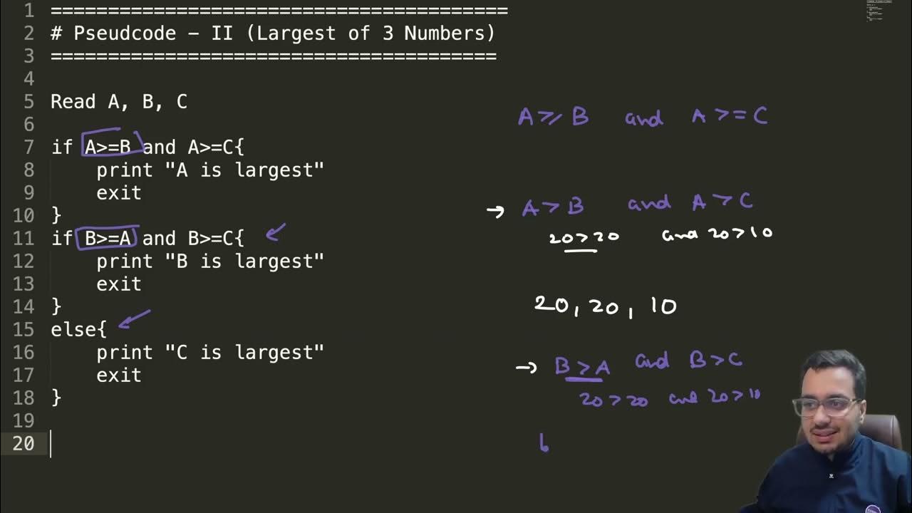Pseudocode- Find largest Number - YouTube