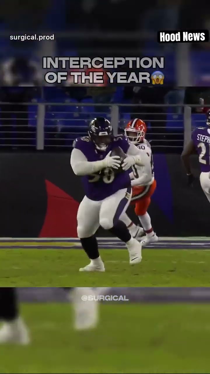 INTERCEPTION OF THE YEAR #hoodnews #michaelpierce #ravens #NFL #football #shortvideo #how #wow #fans