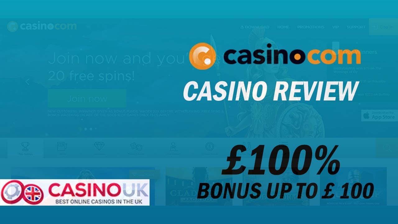 Casino.com Review - First deposit = 100% bonus up to £ 100
