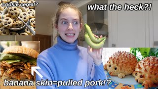 testing all the weird recipes I got sent *Banana peel pulled pork?!*
