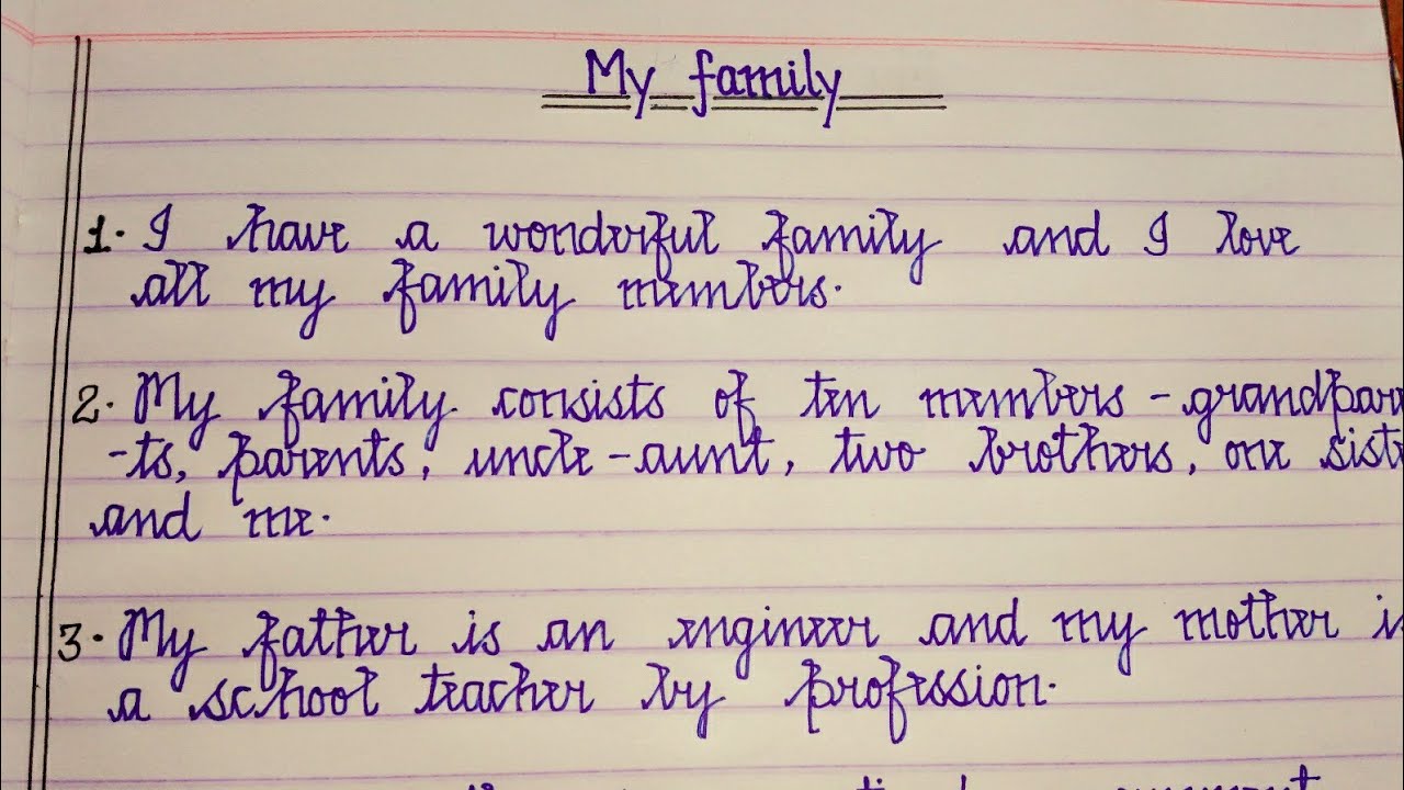 essay on my family class 8