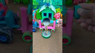 Real Working Mini Tractor Cement Mixer 🚜 | DIY Construction Machine Making Pillar#shorts