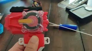 what sparks look like on string beyblade launcher (3rd party aftermarket)