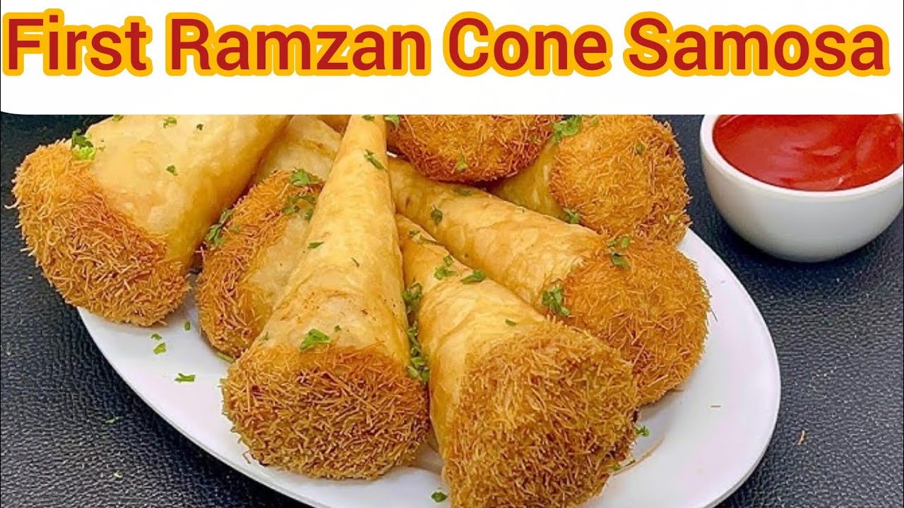  First Iftari Chicken Samosa Cone ki Recipe|Smoky Chicken cone|crispy Cone Delight|