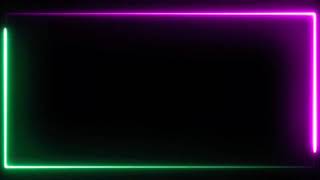 Pink And Light Green Neon Light Glowing Border Frame Template | After Effects | Loop Video