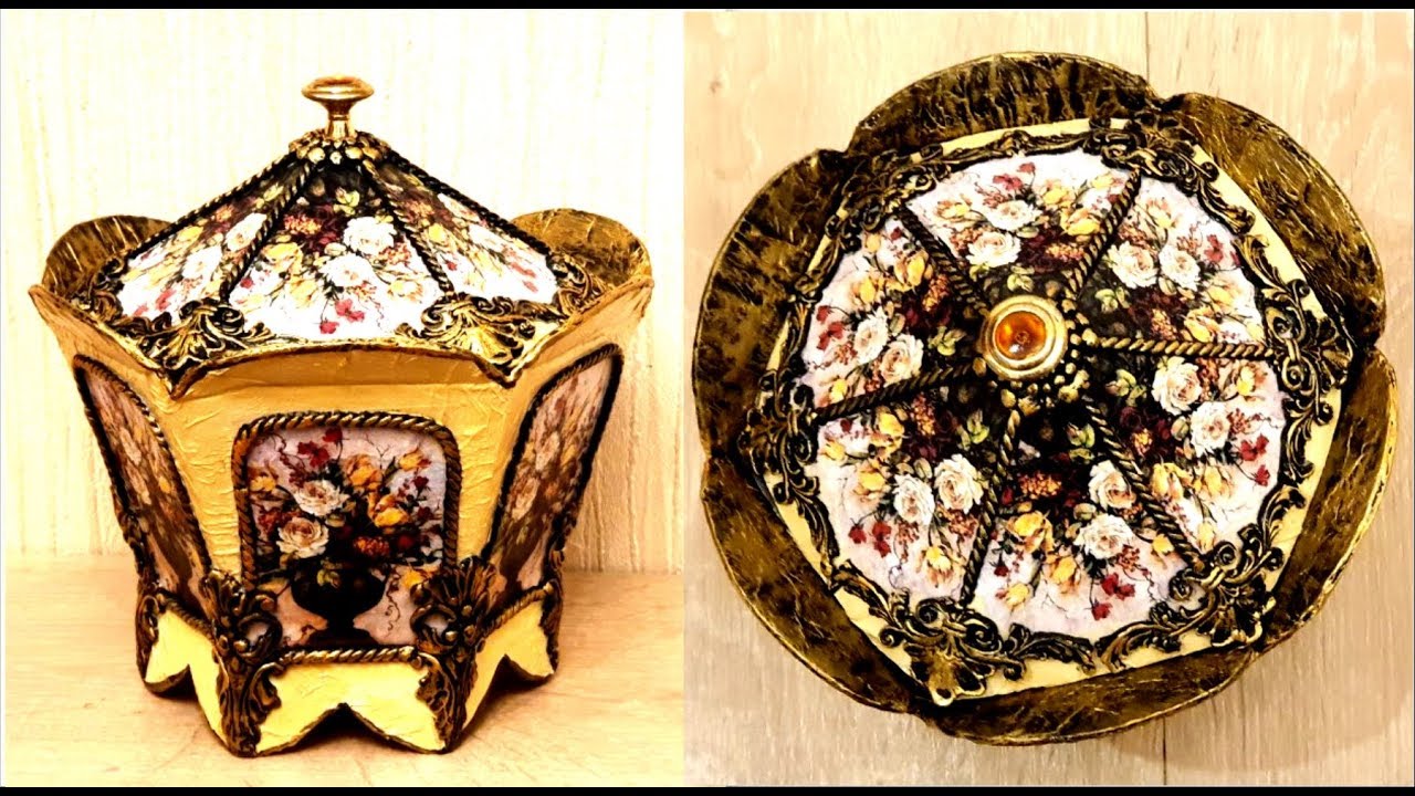 Cardboard diy /How to make a box from cardboard in Baroque style