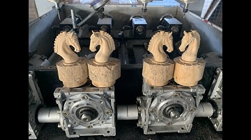 Wood chess cnc engraving machine with 4 heads 4 rotary axis