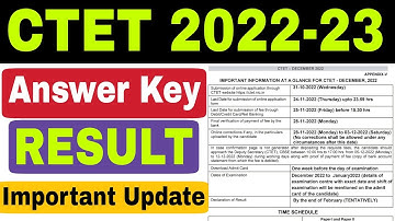 CTET 2022-23 Official Answer Key and Result Latest Update