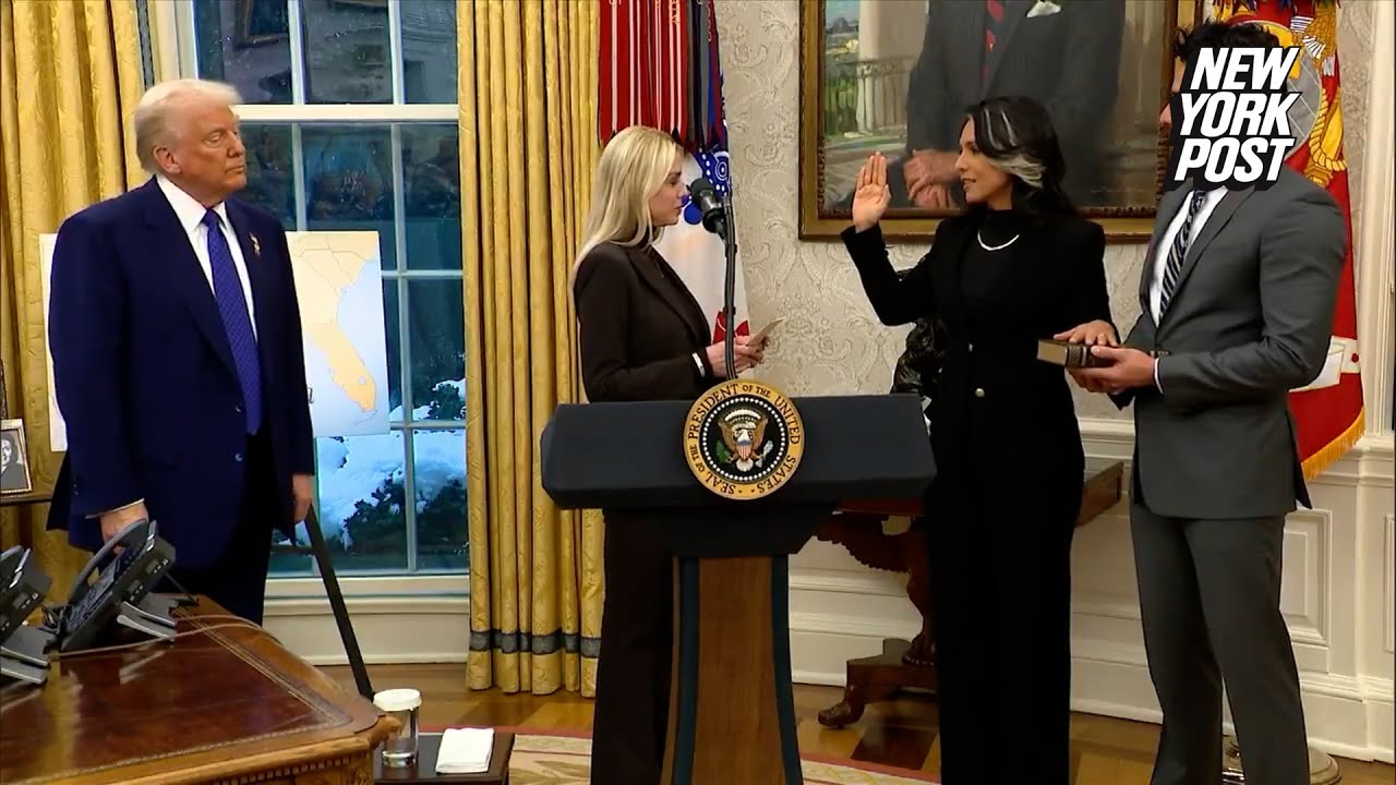 Tulsi Gabbard sworn in at the Oval Office as 8th Director of National Intelligence
