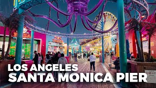 Santa Monica Pier Walking Tour in Los Angeles 4K