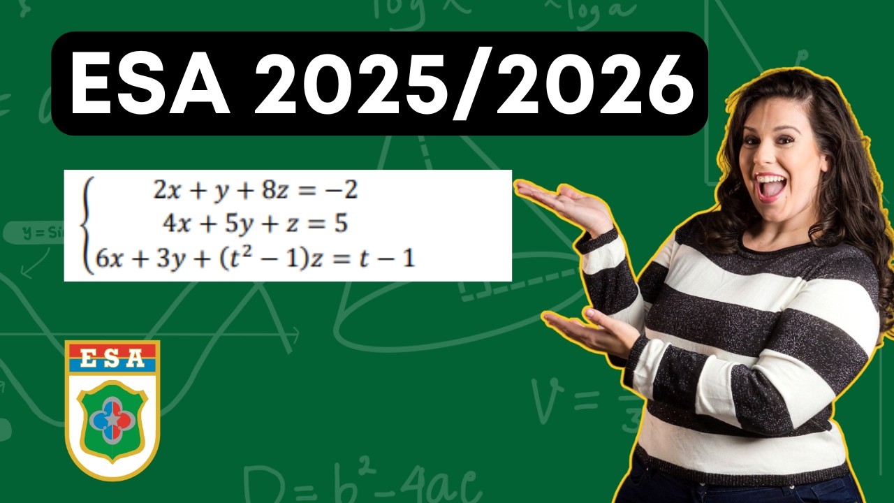 ESA 2025/2026 | Dado o sistema linear abaixo nas incógnitas 𝑥, 𝑦 e 𝑧,