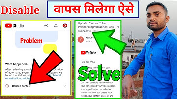 Your channel is no longer eligible to monetize. Learn how to reapply