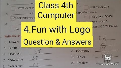 CBSE // Computer || 4. Fun with Logo || Question and Answers