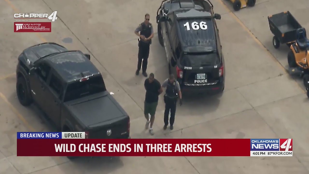 Wild chase ends in three arrests - YouTube