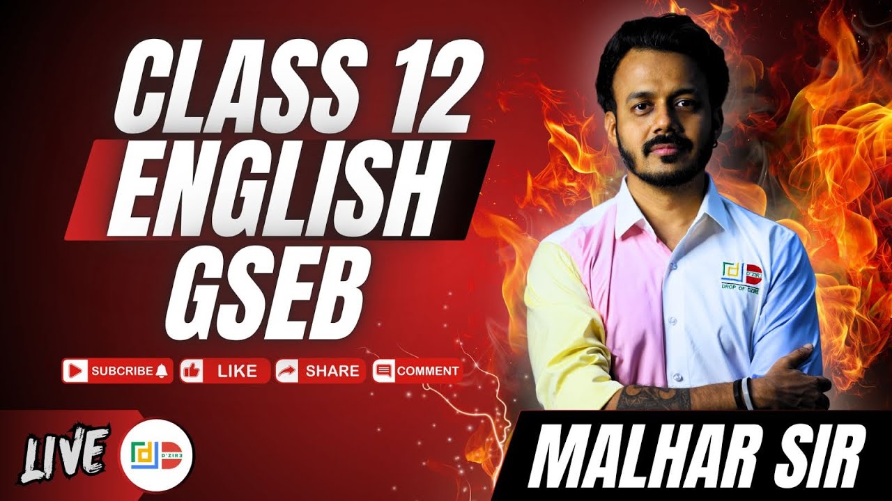 PPL 2 | Grade 12 | English | GSEB | Grammar King | Malhar Sir | Drop of Dzire