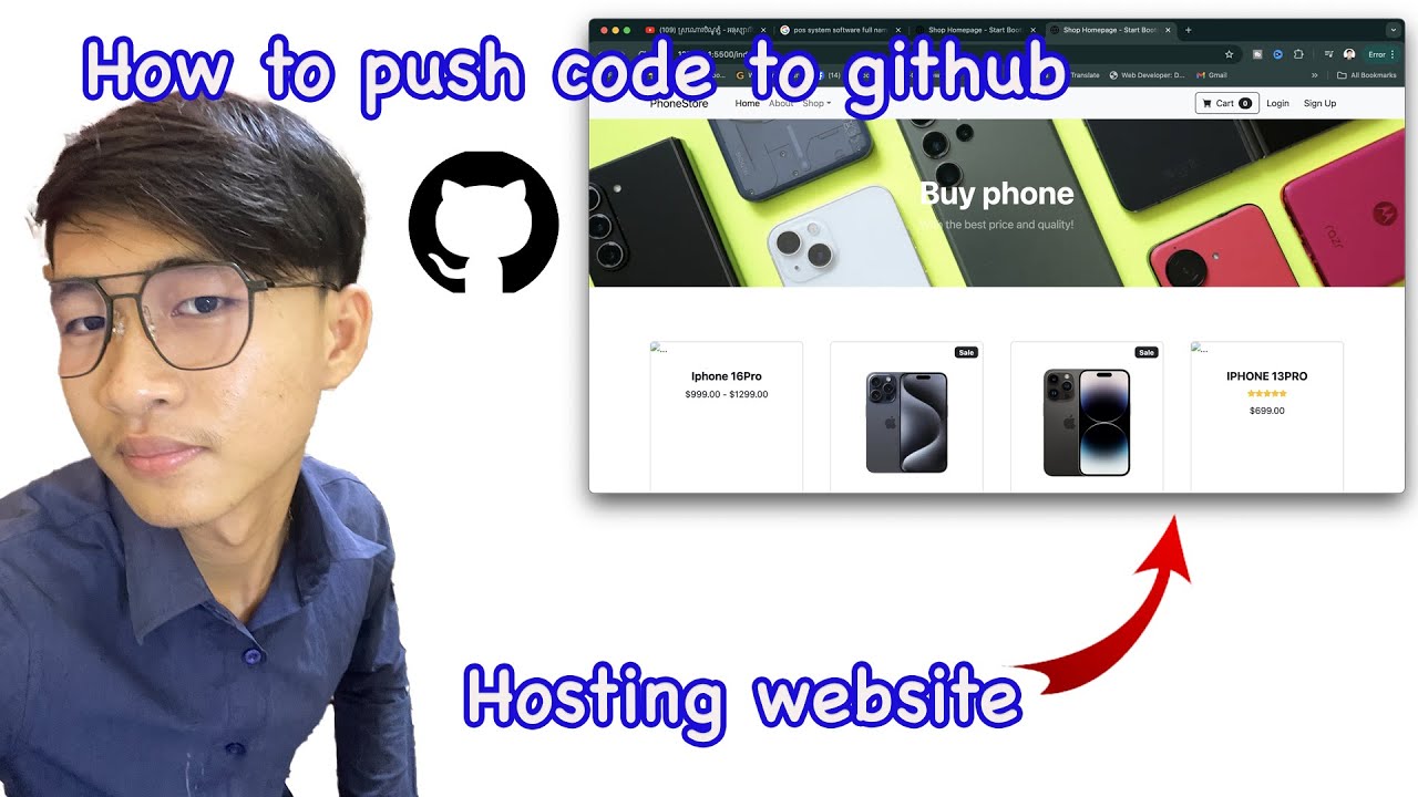 How to push code to github and hosting - YouTube