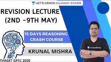 D10: 15 Days Reasoning Crash Course l Revision Lecture (2nd -9th May) l GPSC 2020 | Krunal Mishra