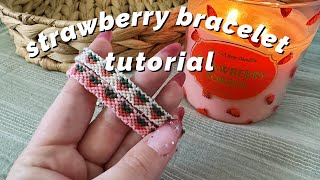 strawberry bracelet tutorial! 🍓♡ | intermediate