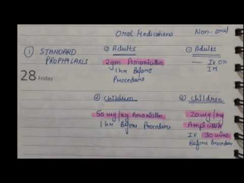 Antibiotic regimen for prophylaxis of Bacterial Endocarditis