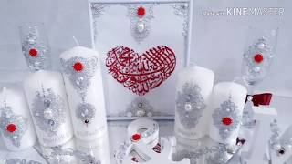 طقم كامل من شموع .../طقم العروس /pack completo de bodas