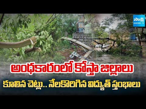 Montha Cyclone Impact: Coastal Andhra Devastated | Trees, Electric Poles Damaged | Sakshi TV - SAKSHITV