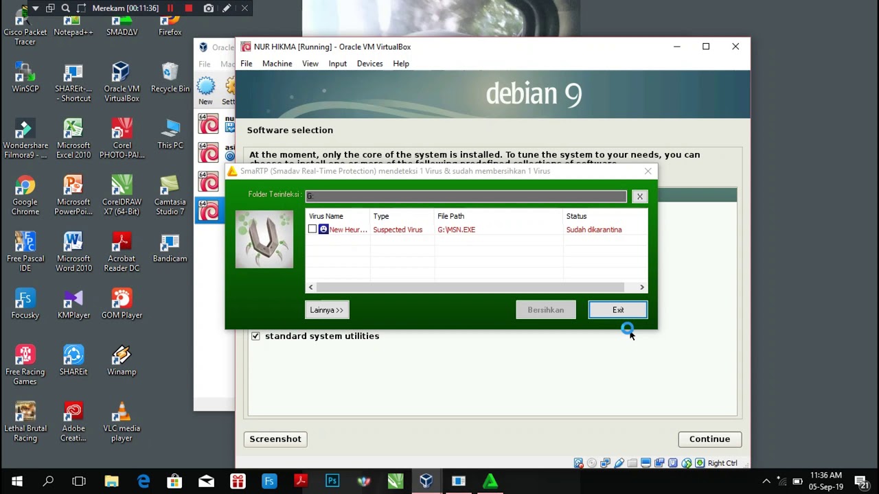 TUTORIAL MENGINSTALL DEBIAN 9 DI VIRTUAL BOX - YouTube