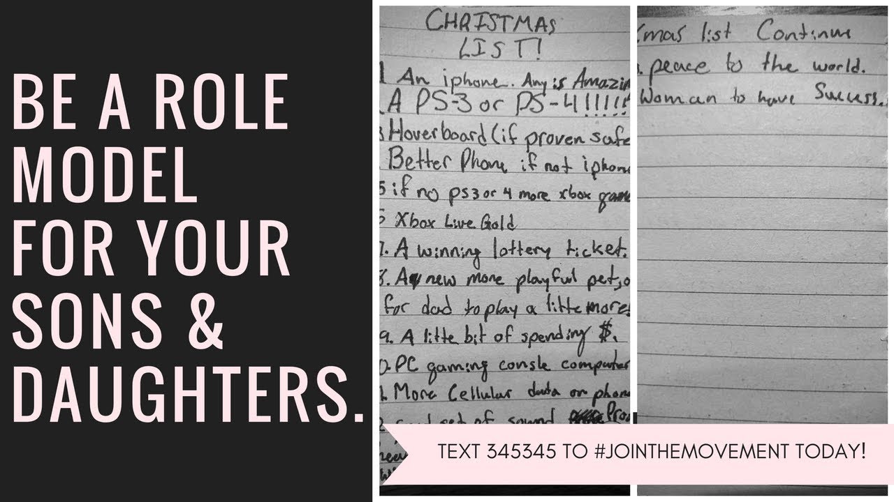 Be A Role Model For Your Sons & Daughters