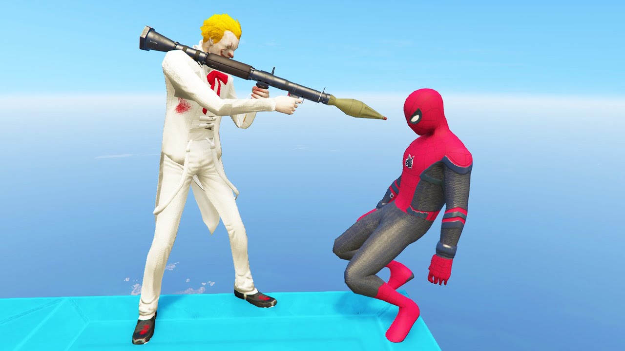 GTA 5 Crazy Spider-Man Saves His Team Spiderman from Joker