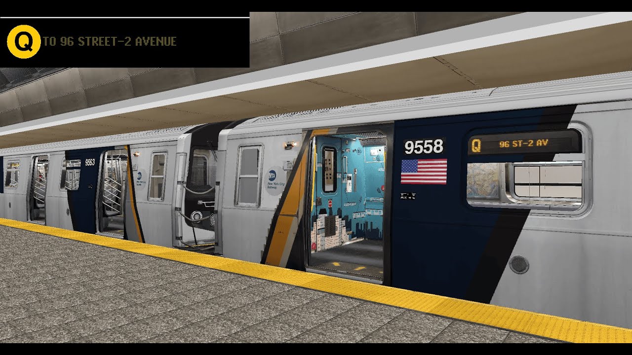 OpenBVE (Q) Coney Island To 96th Street-2nd Avenue (R160B Alstom Excelsior Wrap)(Weekday)(2025)