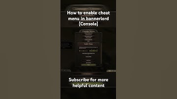 How to enable bannerlord cheat menu on console #gaming #howto #mountandblade #bannerlord #cheats