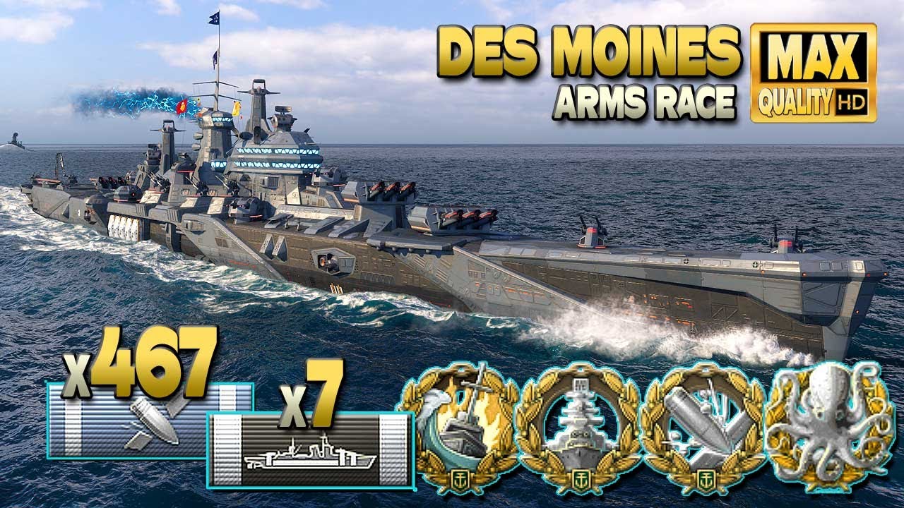 Cruiser Des Moines, MVP on map Loop World of Warships YouTube